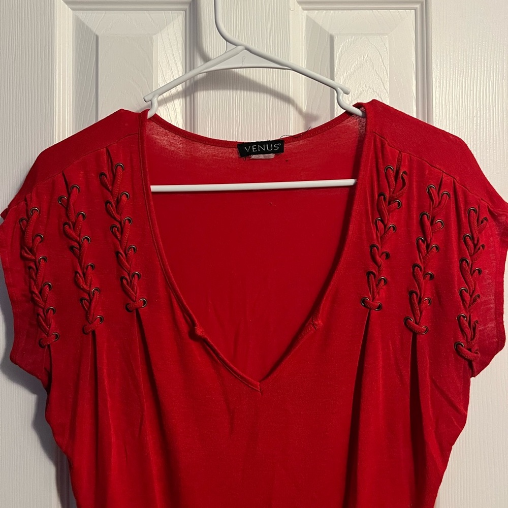 Venus Red “deep” V-Neck. Size medium. - Picture 2 of 4